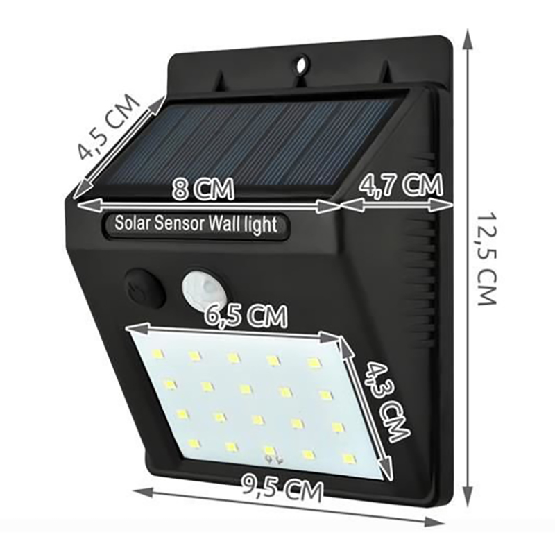 Solárna lampa na stenu 25LED