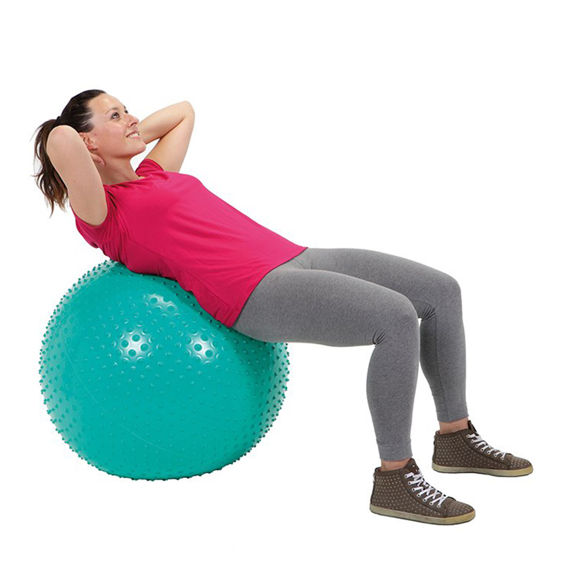 Masážna gymnastická lopta 75 cm s pumpou červená
