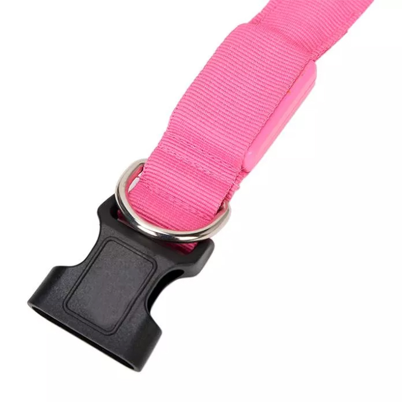 Obojok pre psa LED 59cm ružový L