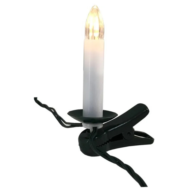 Sviečky na Vianočný stromček biele 5m 10LED bez napájacieho zdroja (702407)