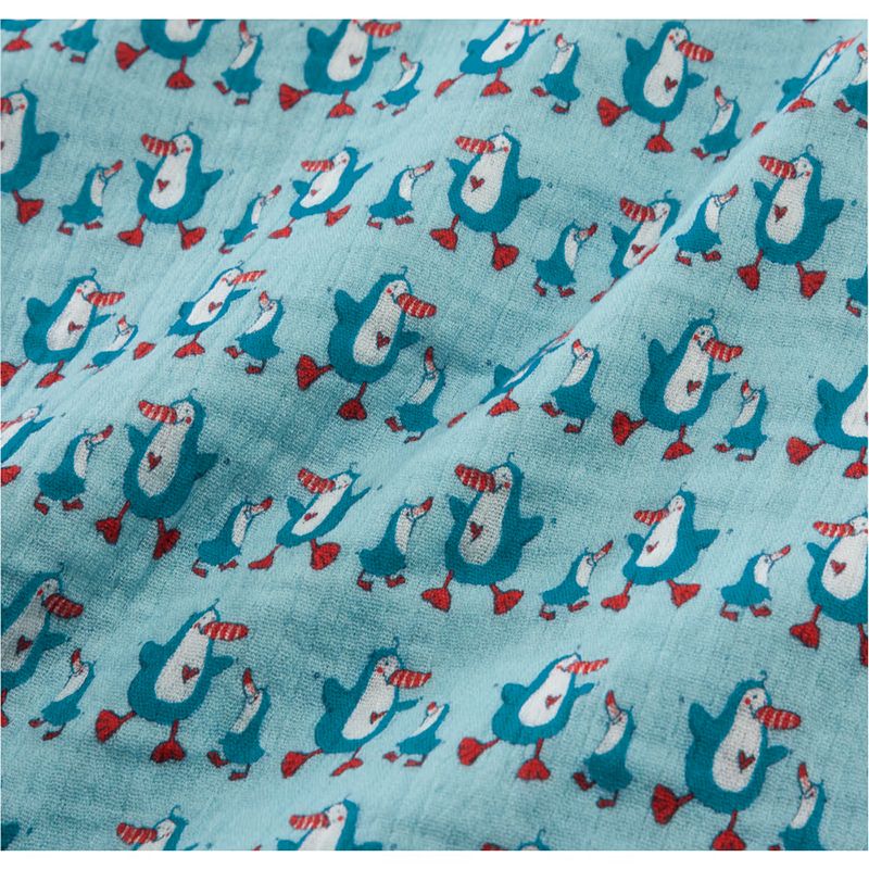 JAKO-O - Detský letný mušelínový spací vak modrý Penguins 70cm