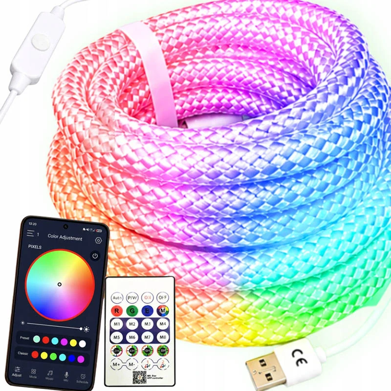 Vodeodolný RGB neónový LED pás 5 m IP67 s aplikáciou, ovládačom a Music Sync