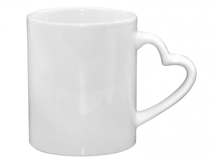 Hrnček 330ml na potlač s rúčkou srdce