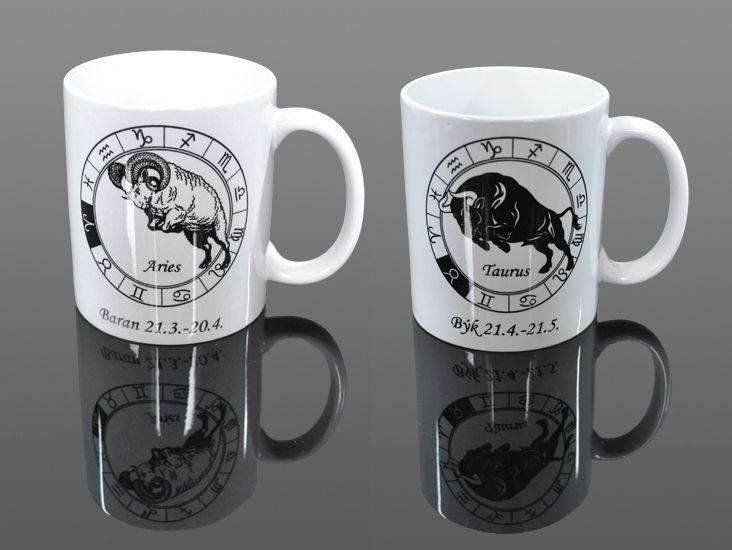 Hrnček keramický 330ml so znamením čiernobiely