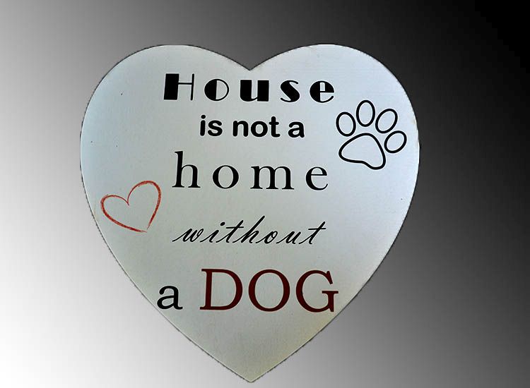 Tabuľka drevená srdce 30cm House Without Dog