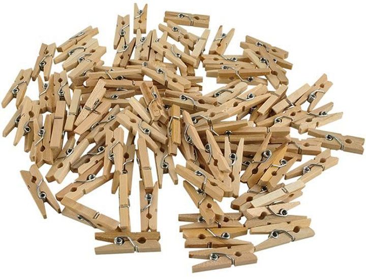 Drevené mini štipčeky 100ks