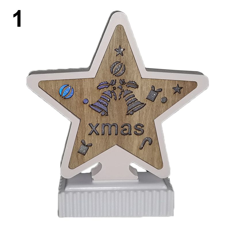 Drevená hviezda svietiaca 19cm
