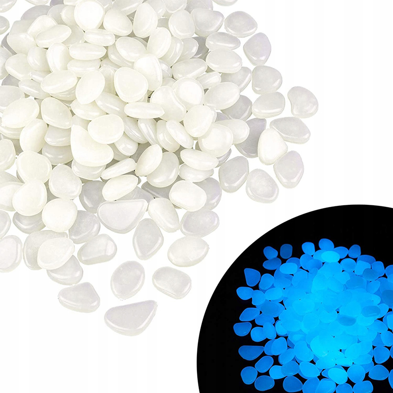 Fluorescenčné kamienky 100ks biele