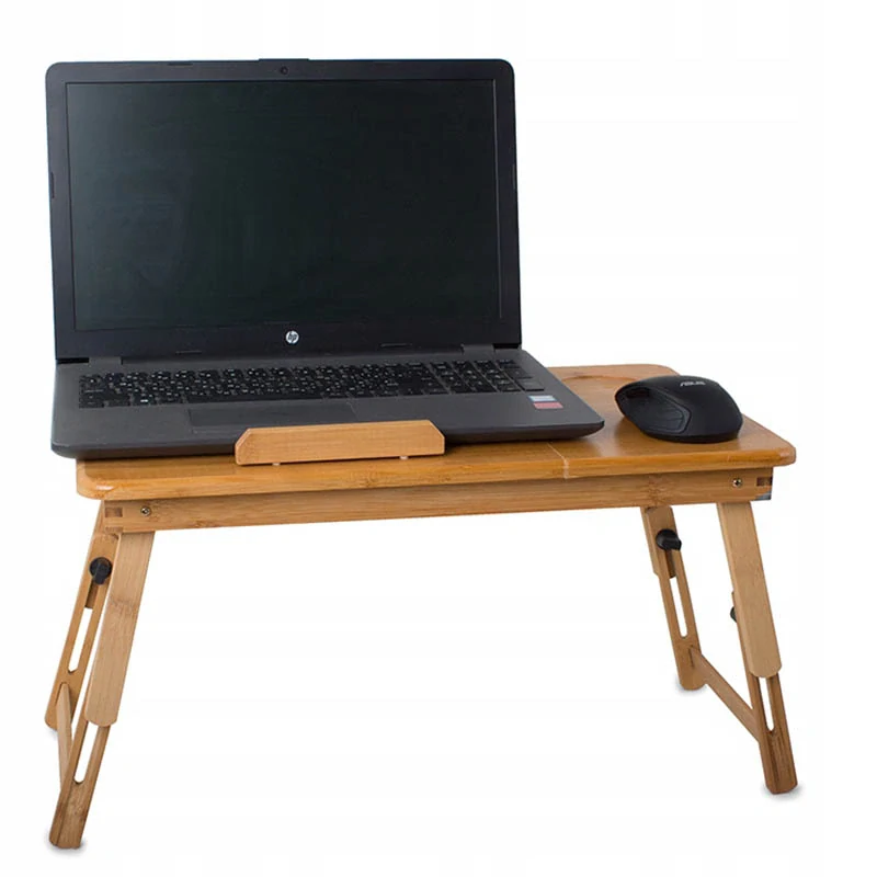 Bambusový stolík na notebook do postele