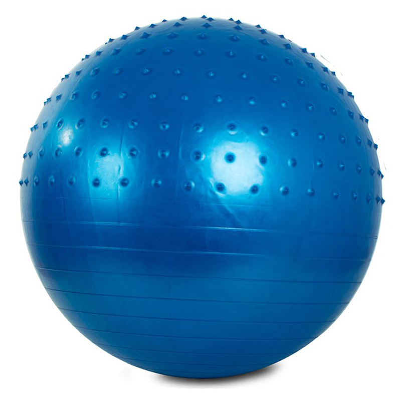 Masážna gymnastická lopta 55 cm s pumpou modrá
