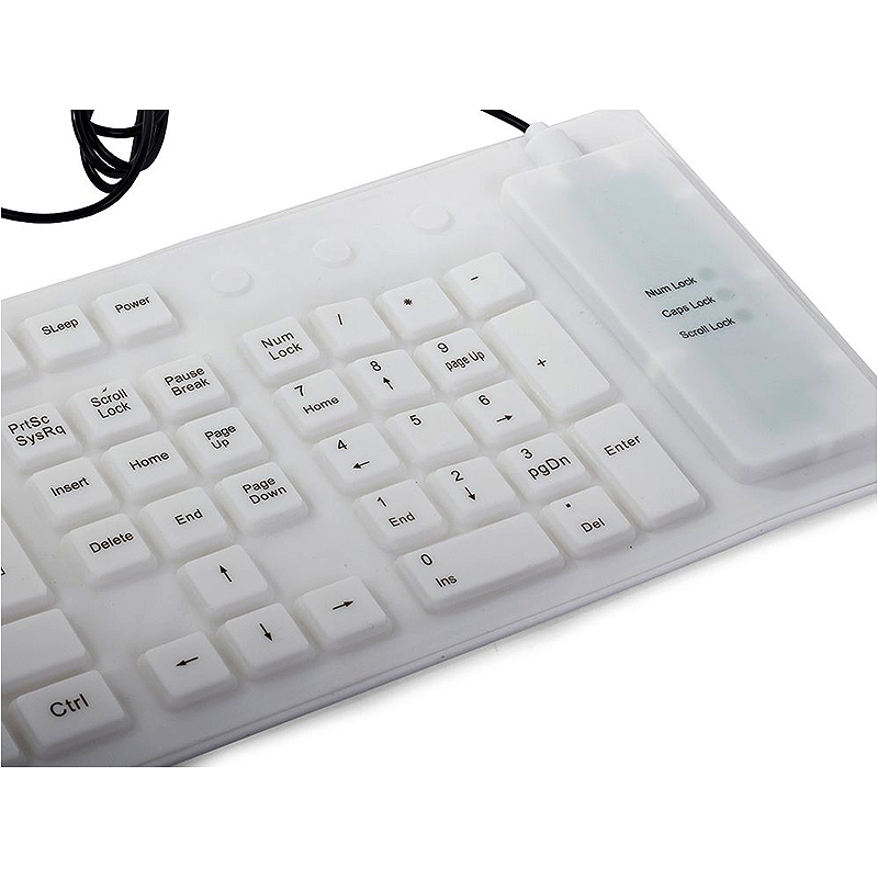 Silikónová numerická klávesnica USB biela 