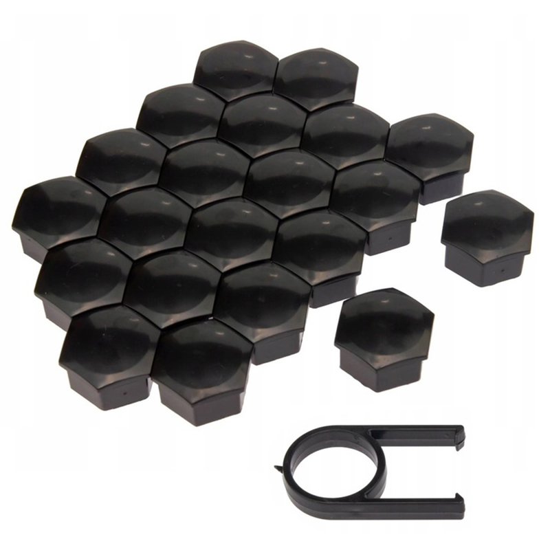 Krytky na skrutky kolies 17 mm čierne