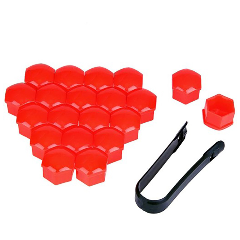 Krytky na skrutky kolies 19 mm červené