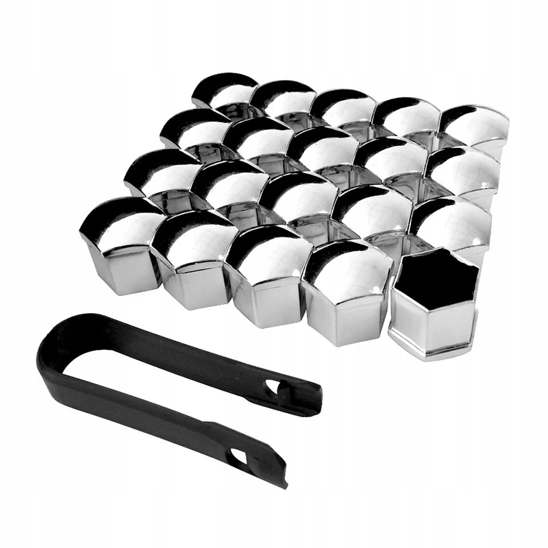 Krytky na skrutky kolies 21 mm chróm