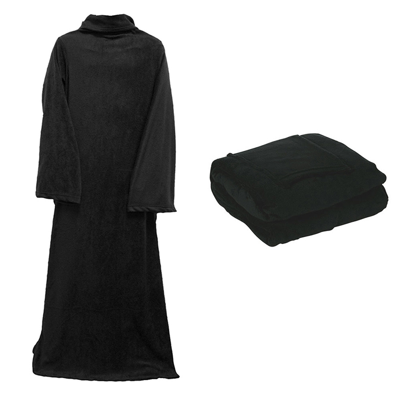 Snuggie - Televízna deka s rukávmi 180 x 138 cm čierna