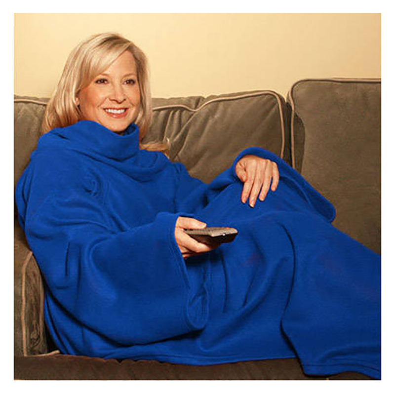 Snuggie - Televízna deka s rukávmi 180 x 138 cm modrá