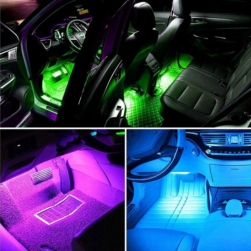 LED Osvetlenie interiéru auta 12V s diaľkovým ovládaním