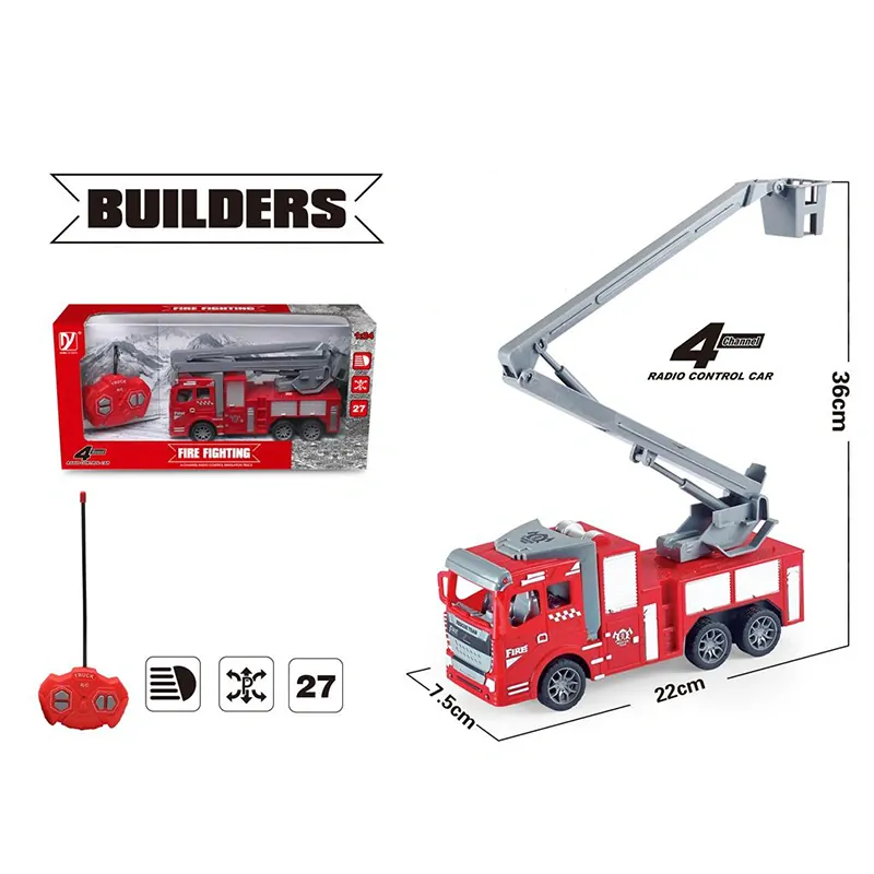 BUILDERS - Požiarnické auto na diaľkové ovládanie 32cm