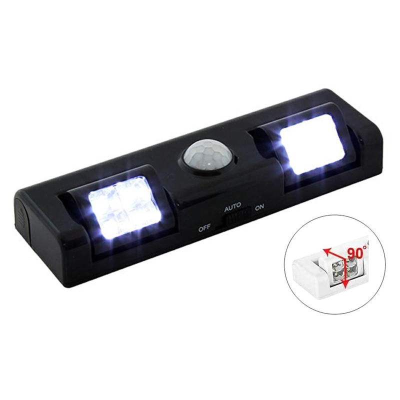 Lampa 8 LED so senzorom pohybu čierna