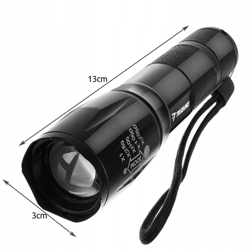 Trizand CREE XPE LED baterka s UV a ZOOM