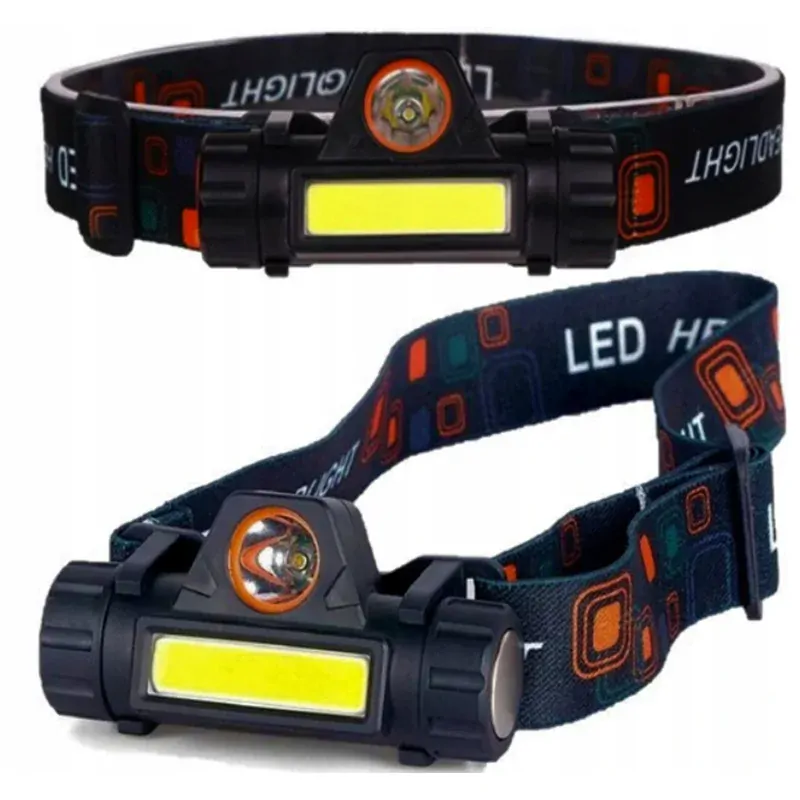 Čelová baterka LED COB 4v1