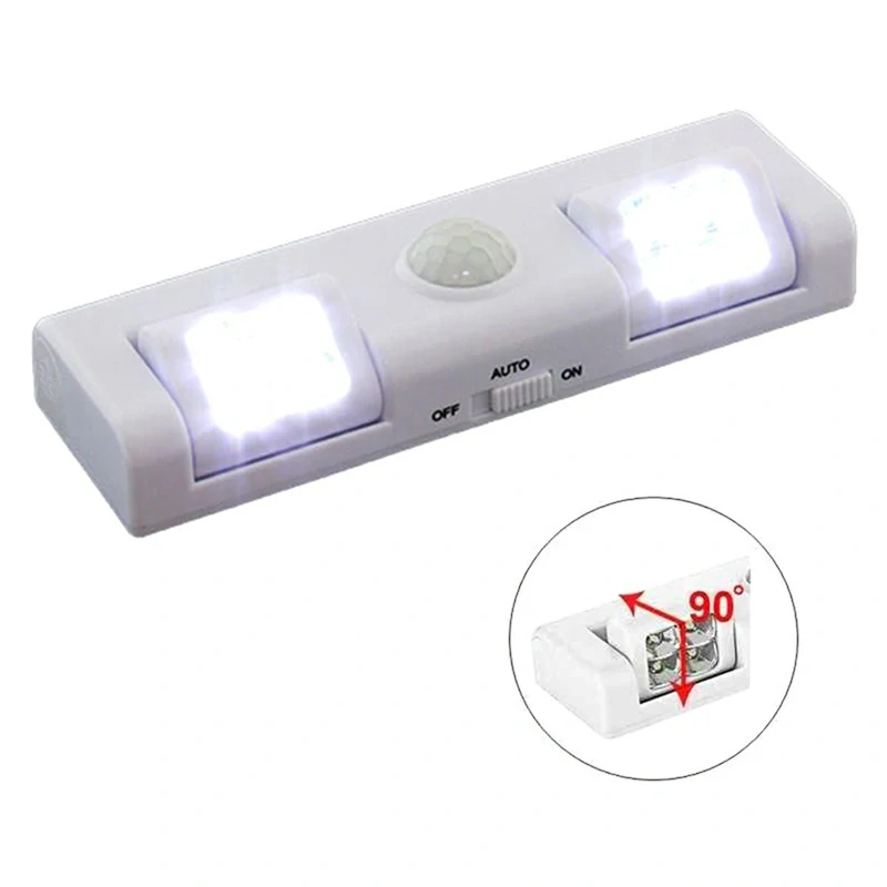 Bezdrôtová lampa s pohybovým senzorom na batérie 8 LED biela