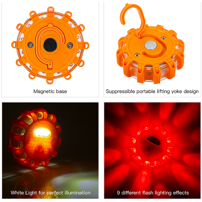 Výstražná lampa - Maják s magnetom 12 + 3 LED