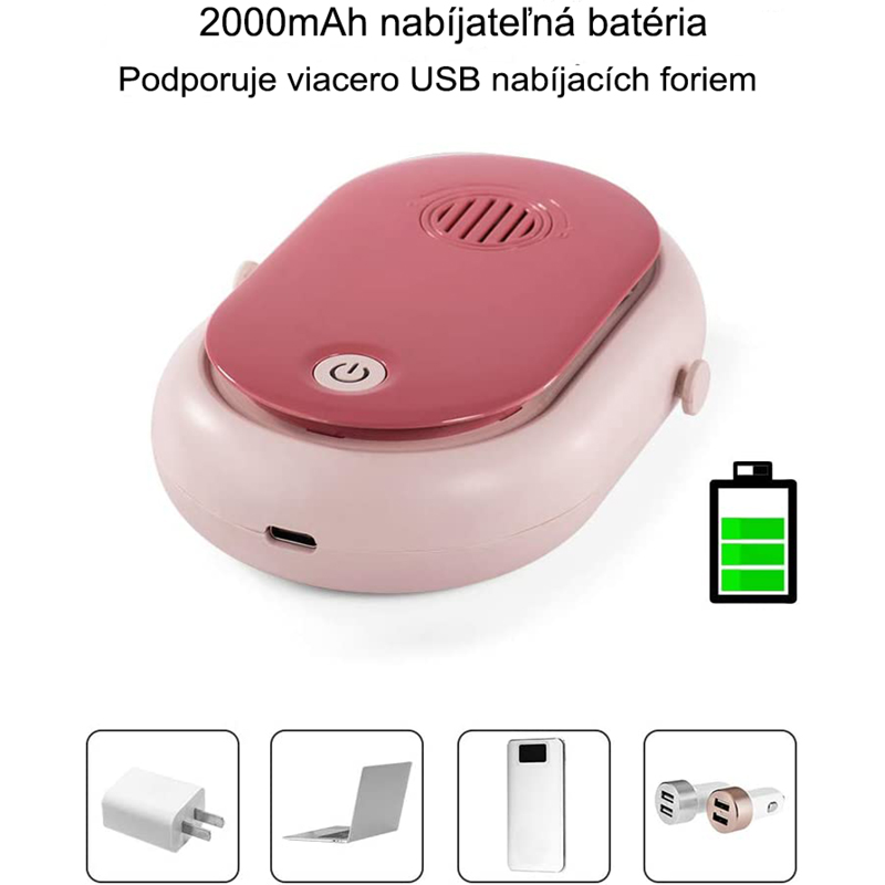 Aromaterapeutický závesný ventilátor na krk USB