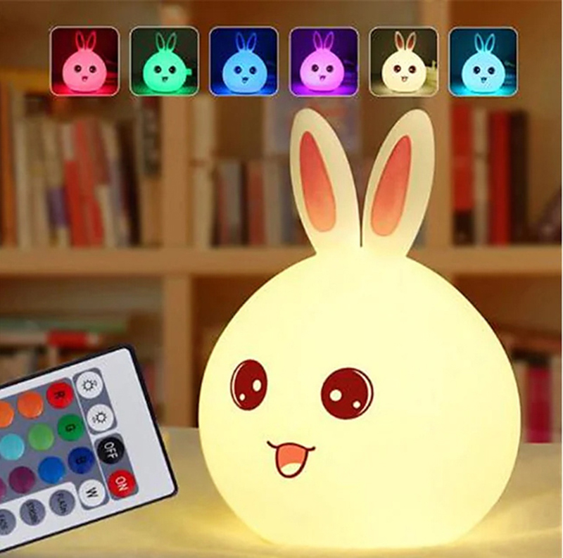Detská LED lampa Králik s ovládačom