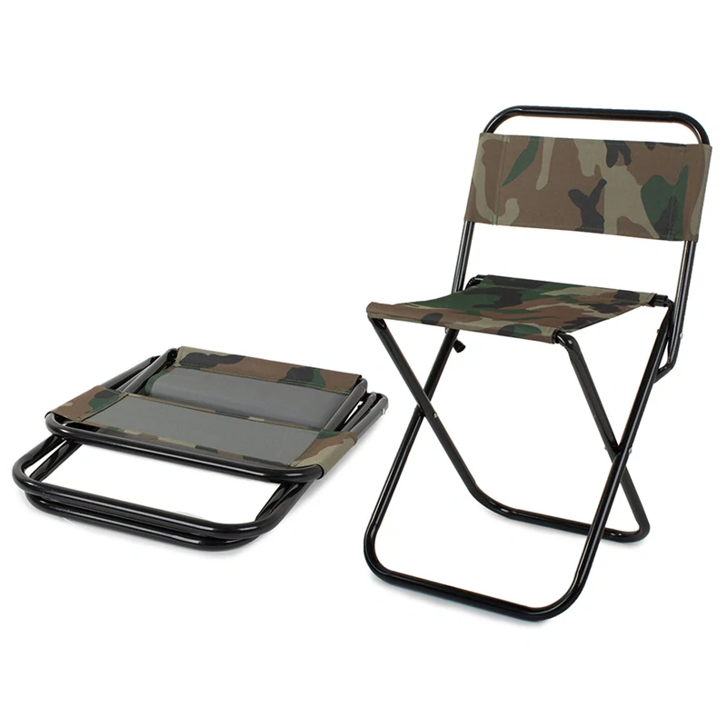 Turistická skladacia stolička s operadlom Army