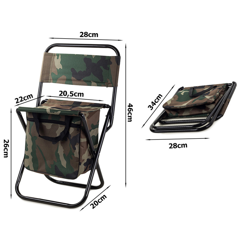 Turistická skladacia stolička s operadlom a taškou Army