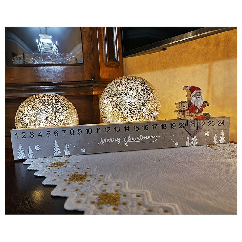 Adventný kalendár - drevený s Mikulášom