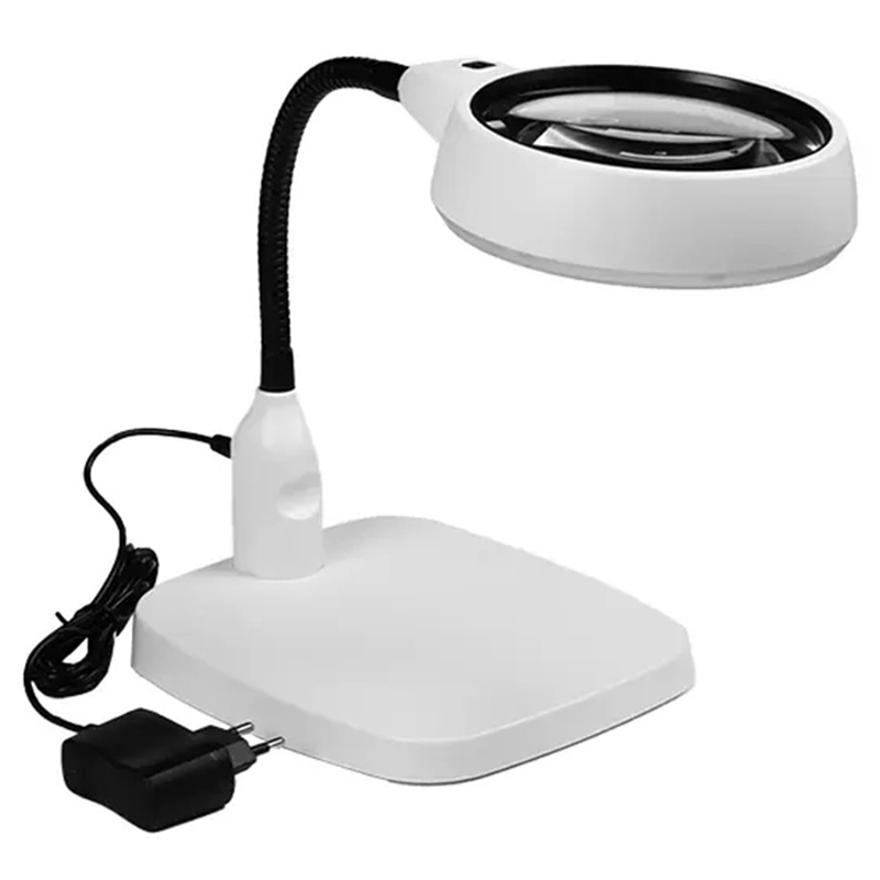 Stolná kozmetická lupa 10x s lampou 21LED