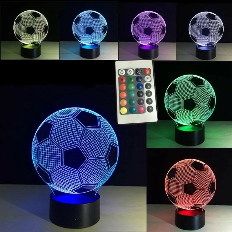 LED nočná lampa futbalová lopta RGB