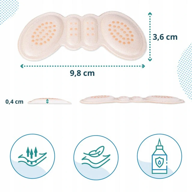 Pätové vložky do topánok proti otlakom lepiace 9,5x5cm 3mm (1 pár)