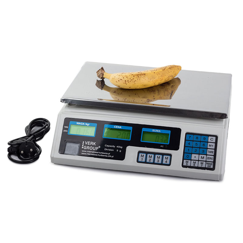 Obchodná váha ACS 40PL biela 40kg/5g