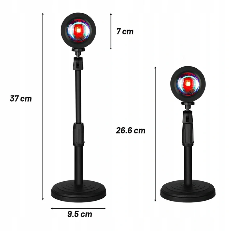 Lampa s projektorom západu slnka s diaľkovým ovládaním