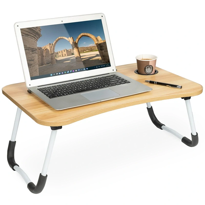 Skladací stolík na notebook 40 × 60 cm – hnedý