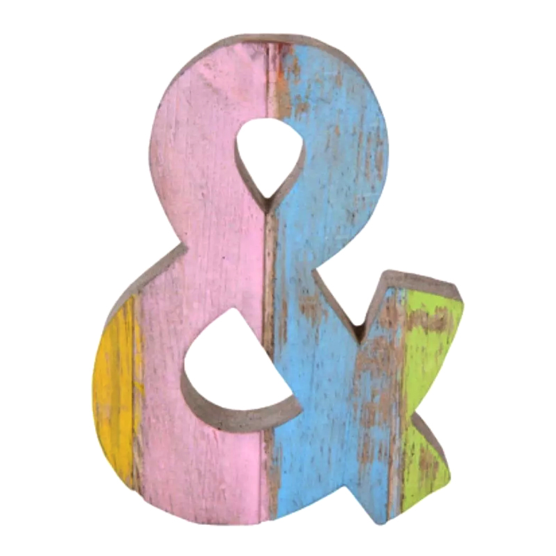 Dekoračný drevený znak "&" 15cm