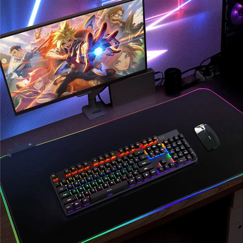 Hráčska podložka pod myš s RGB podsvietením 80x30cm