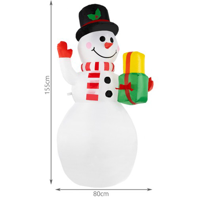 Nafukovací Snehuliak s osvetlením 155cm
