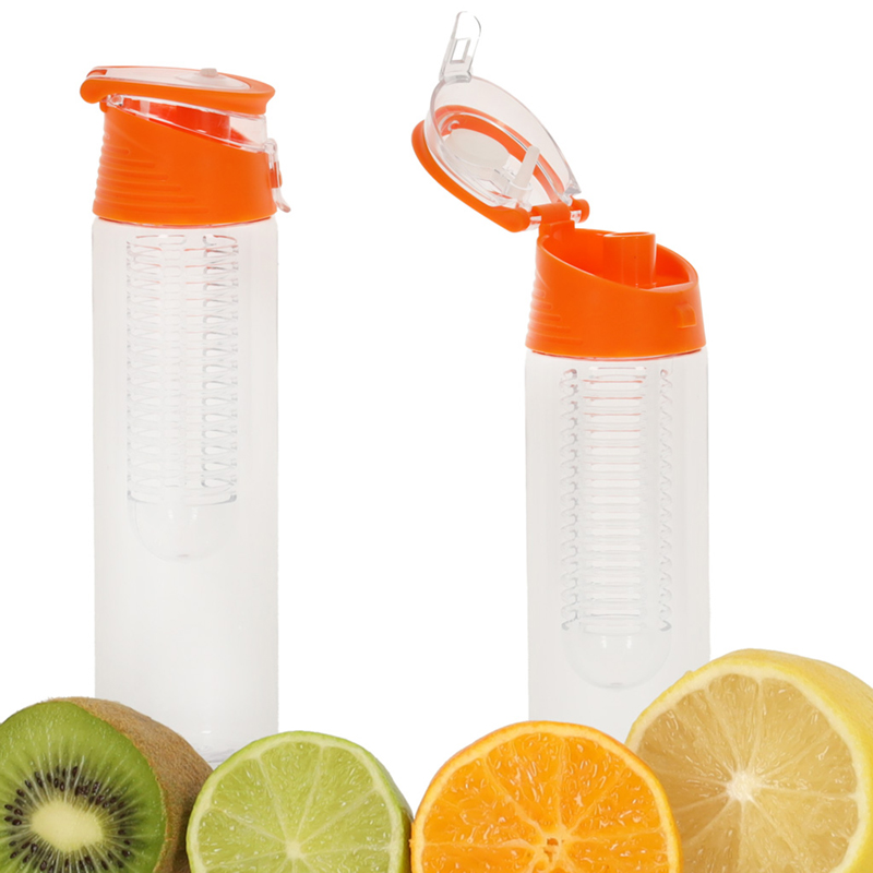Fľaša na nápoje s ovocím 800ml oranžová