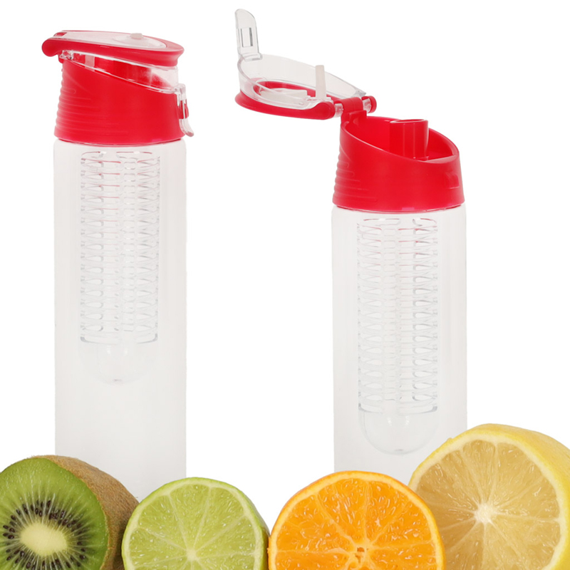 Fľaša na nápoje s ovocím 800ml ružová