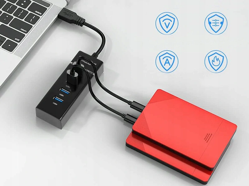 Hub 3.0 – 4× USB porty čierny