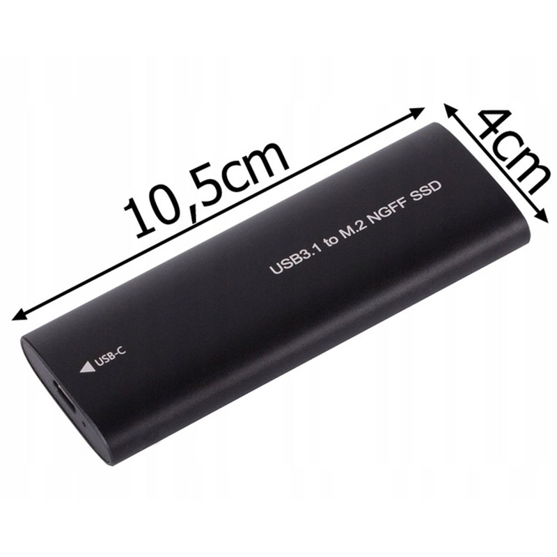 Puzdro pre M.2 SSD NGFF disk USB čierne