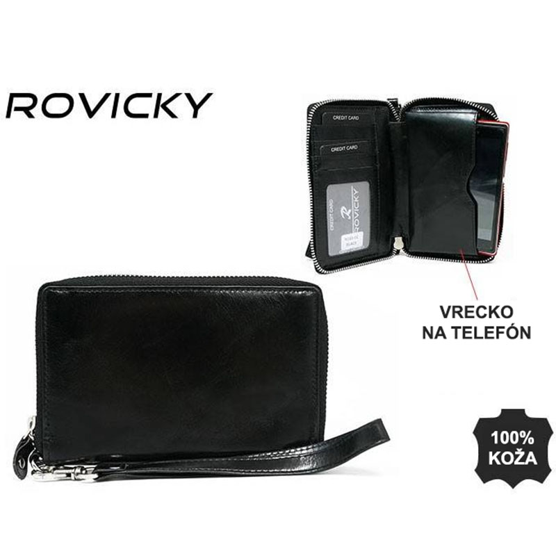 Príručná kožená taška Rovicky N165-CC čierna