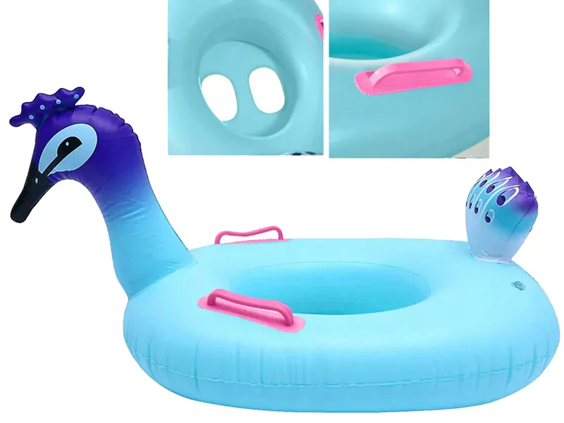 Detské plávacie koleso s otvormi pre nohy 60cm Páv