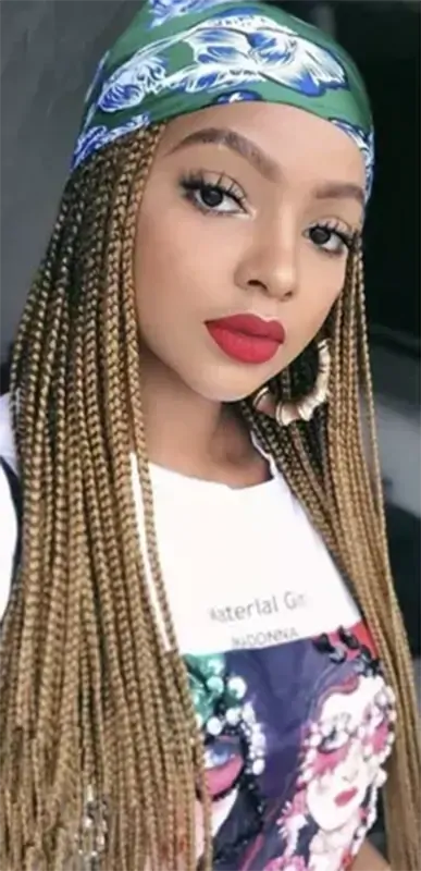 Syntetické vlasy - Vrkoč ombre blond 60cm