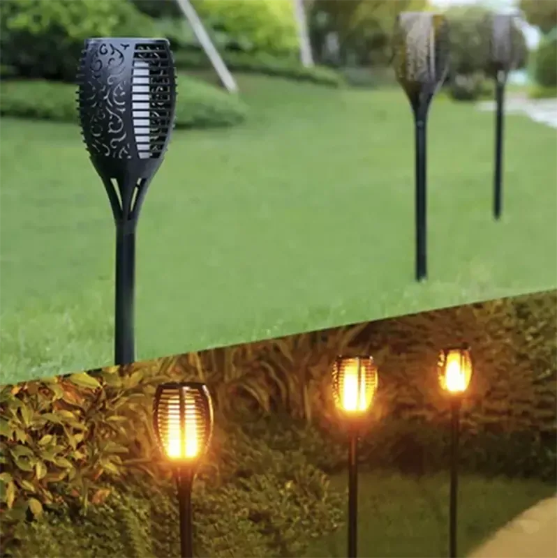 Solárne záhradné LED lampy pochodne 4ks