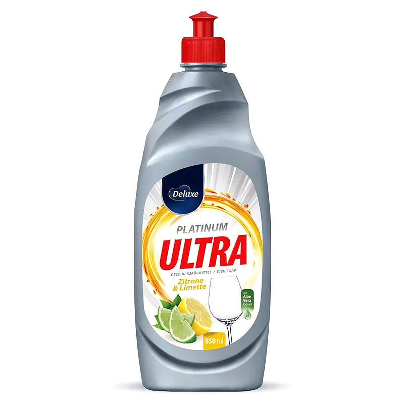 DeLuxe - Čistič na riad Ultra Platinum Zitrone 850 ml